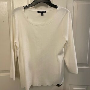 Cable & Gauge white sweater , like new - size L